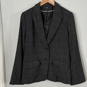 H&M Charcoal Gray Wool Blend Blazer Sz 12